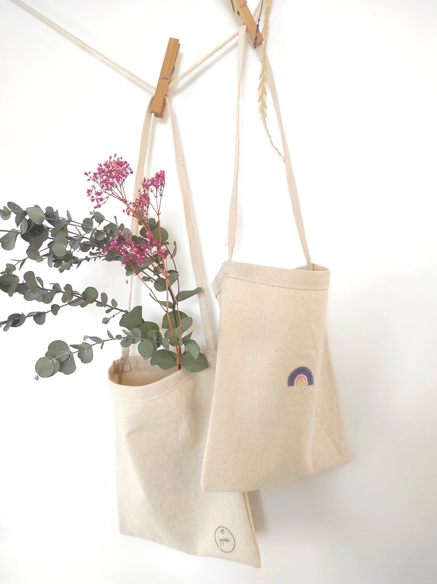 Kinder-Tasche, Turnsäckchen, Kindergarten-Umhängetasche, Jute Beutel - personalisiebar/100% Baumwolle