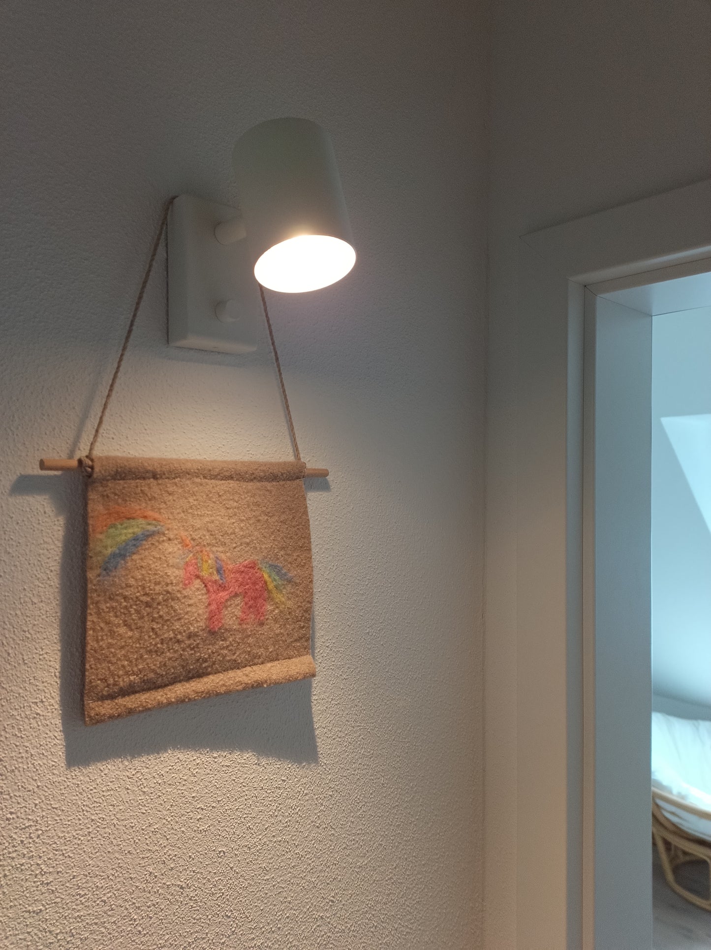 "Einhorn" Walk-Bild von Hand gefilzt