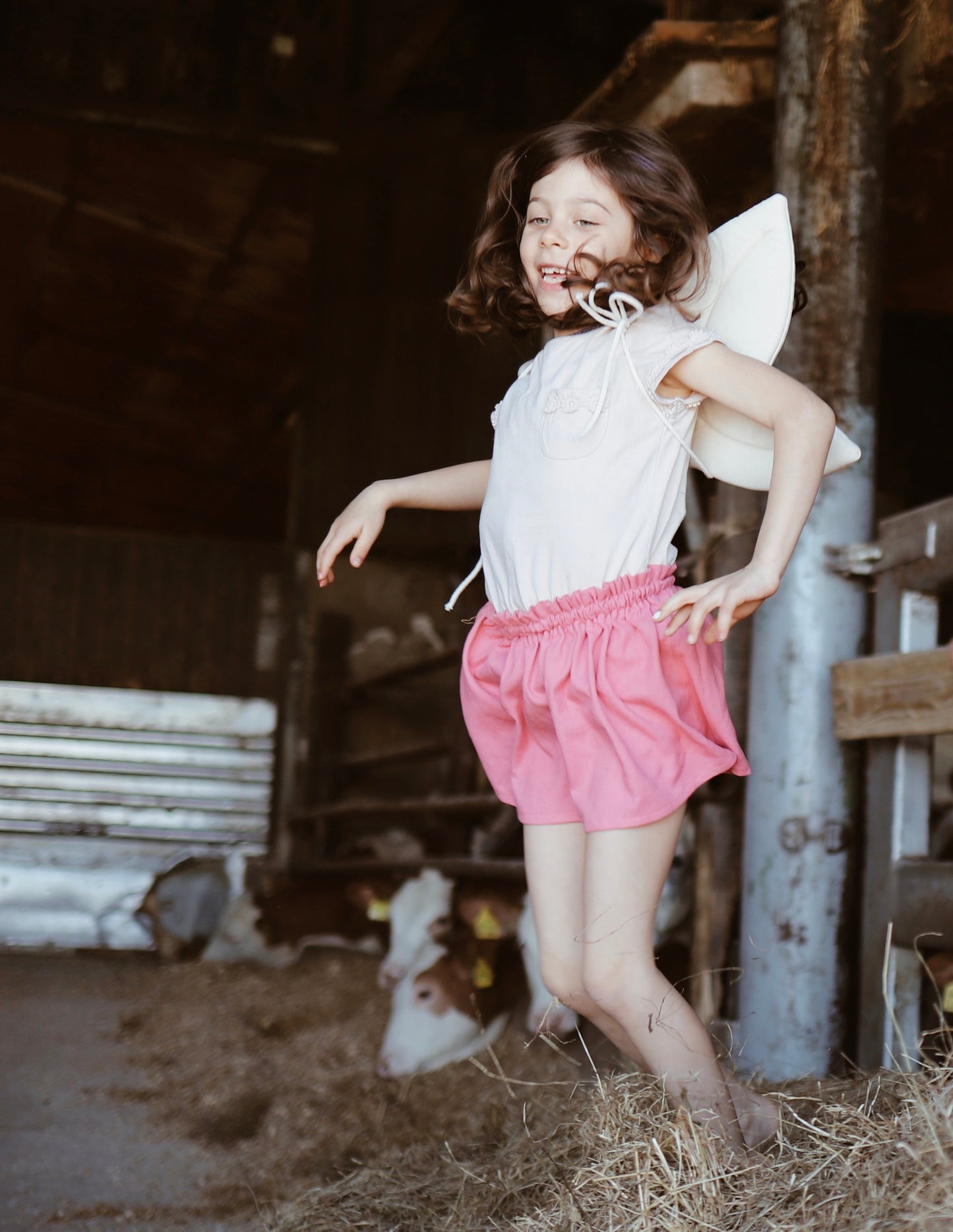 Rock mit gerafftem/paperbag Bund für Kinder, Baumwoll-Jersey