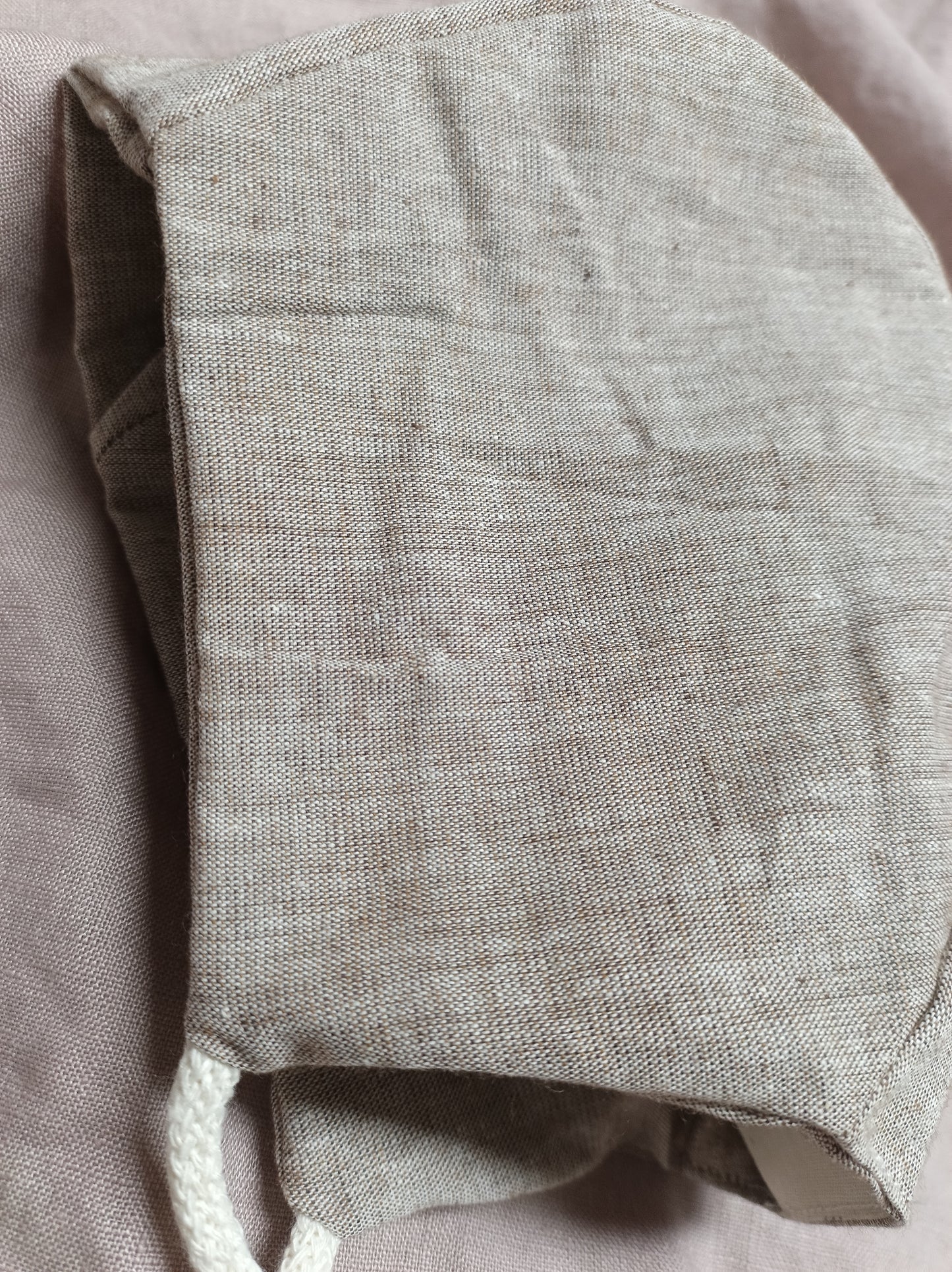 Bonnet / Haube / Mützchen 100% Leinen, wend-& personalisierbar