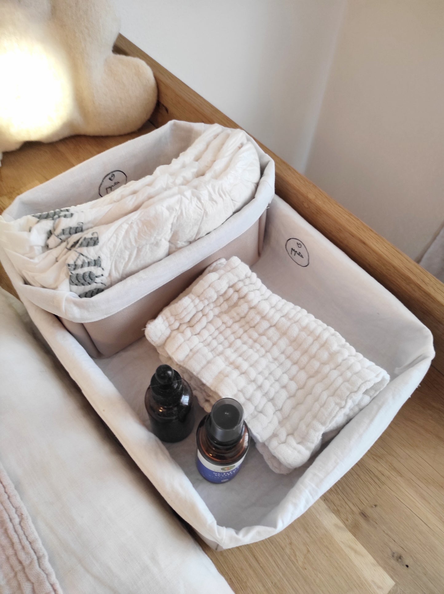 Utensility-Bags / Körbchen / Ordnungs-System für Wickeltisch,  Kinderzimmer uvm