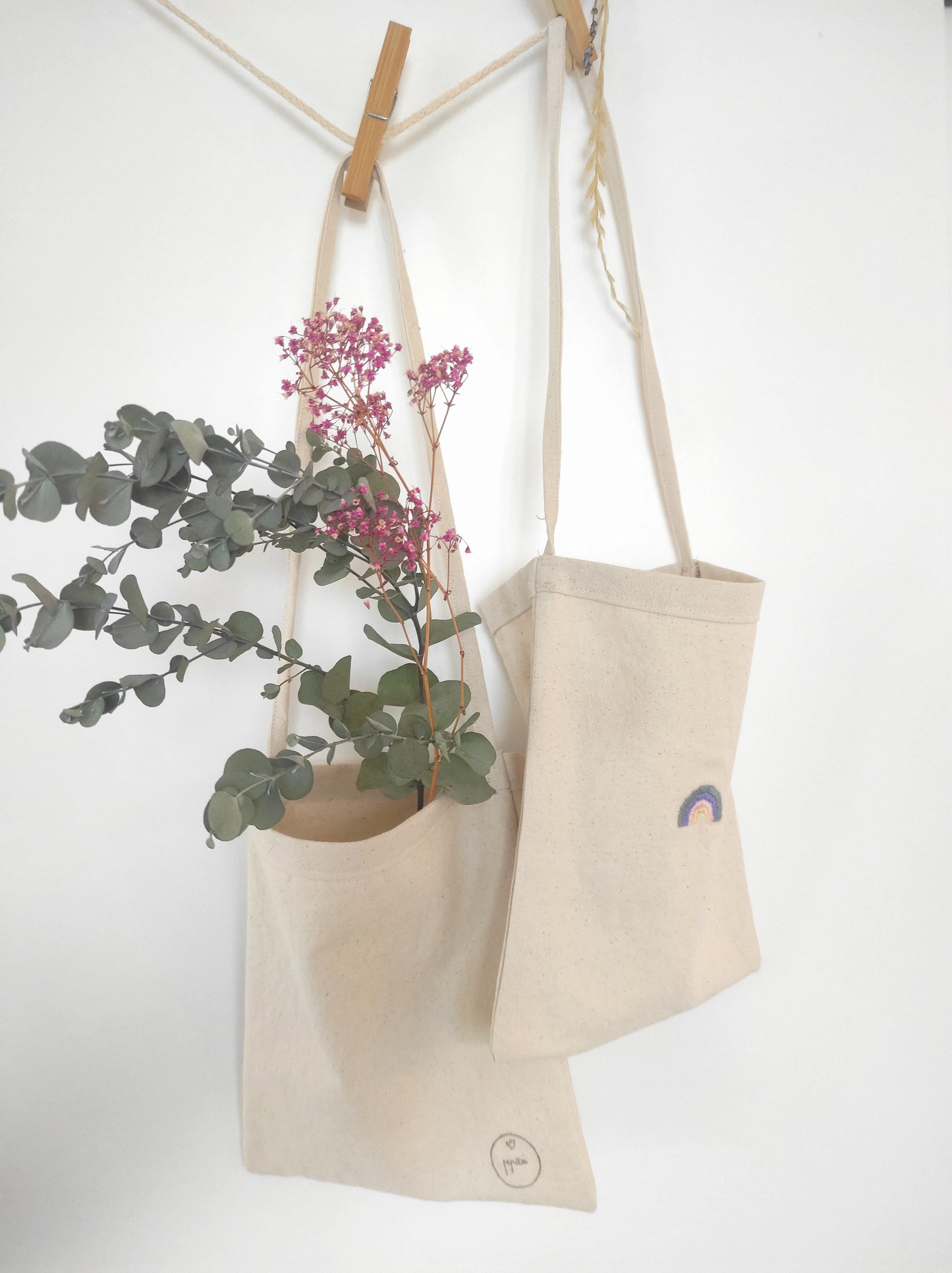 Kinder-Tasche, Turnsäckchen, Kindergarten-Umhängetasche, Jute Beutel - personalisiebar/100% Baumwolle