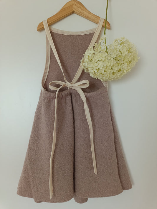 Kleid aus Schurwolle, Walk Kleid zum Binden
