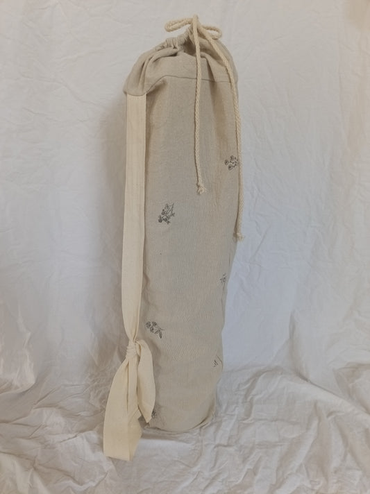 Yogatasche "Feel Your Flow" , Yoga-/Pilatesmatten-Tasche, Yogi-Bag - personalisiebar, aus Leinen/Baumwolle