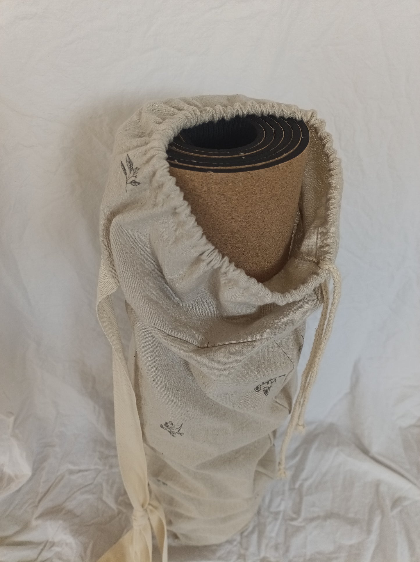 Yogatasche "Feel Your Flow" , Yoga-/Pilatesmatten-Tasche, Yogi-Bag - personalisiebar, aus Leinen/Baumwolle