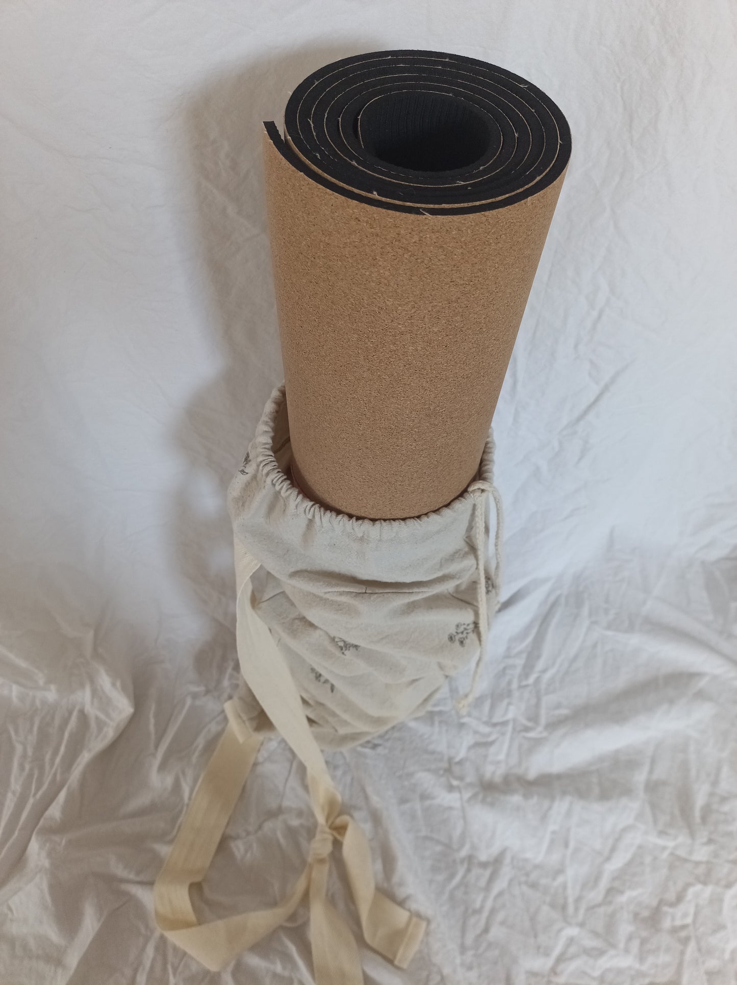 Yogatasche "Feel Your Flow" , Yoga-/Pilatesmatten-Tasche, Yogi-Bag - personalisiebar, aus Leinen/Baumwolle