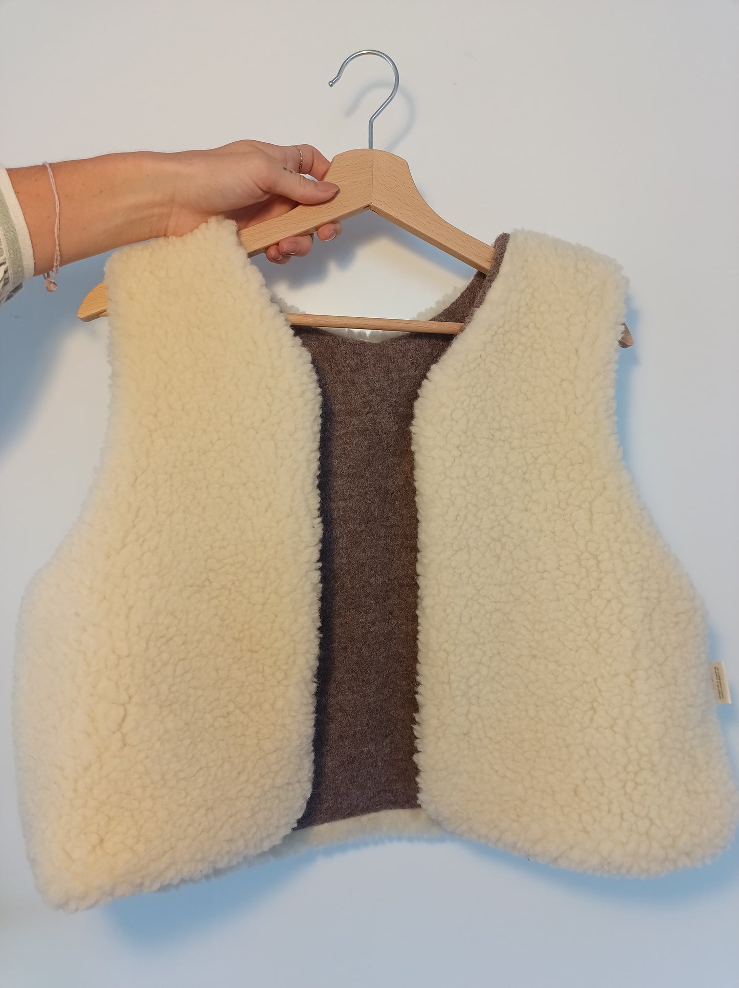 Sofortkauf Erwachsene XS-L : Ärmellose Weste aus Lammwolle, Wendeweste für Herbst & Winter Lammfell