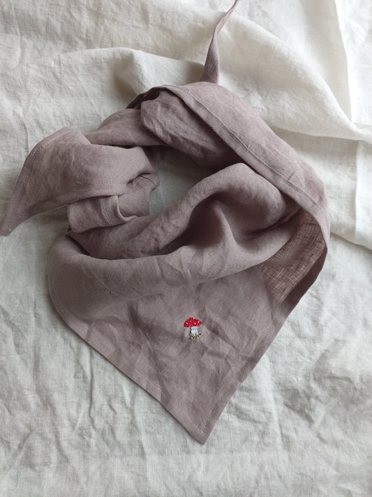 XL Halstuch / Kopftuch aus 100% Leinen, personalisierbar, Stickmotiv möglich